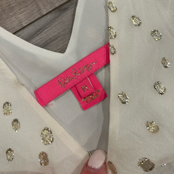 NWOT Lilly Pulitzer silk florin in clip dot print - Picture 4 of 5